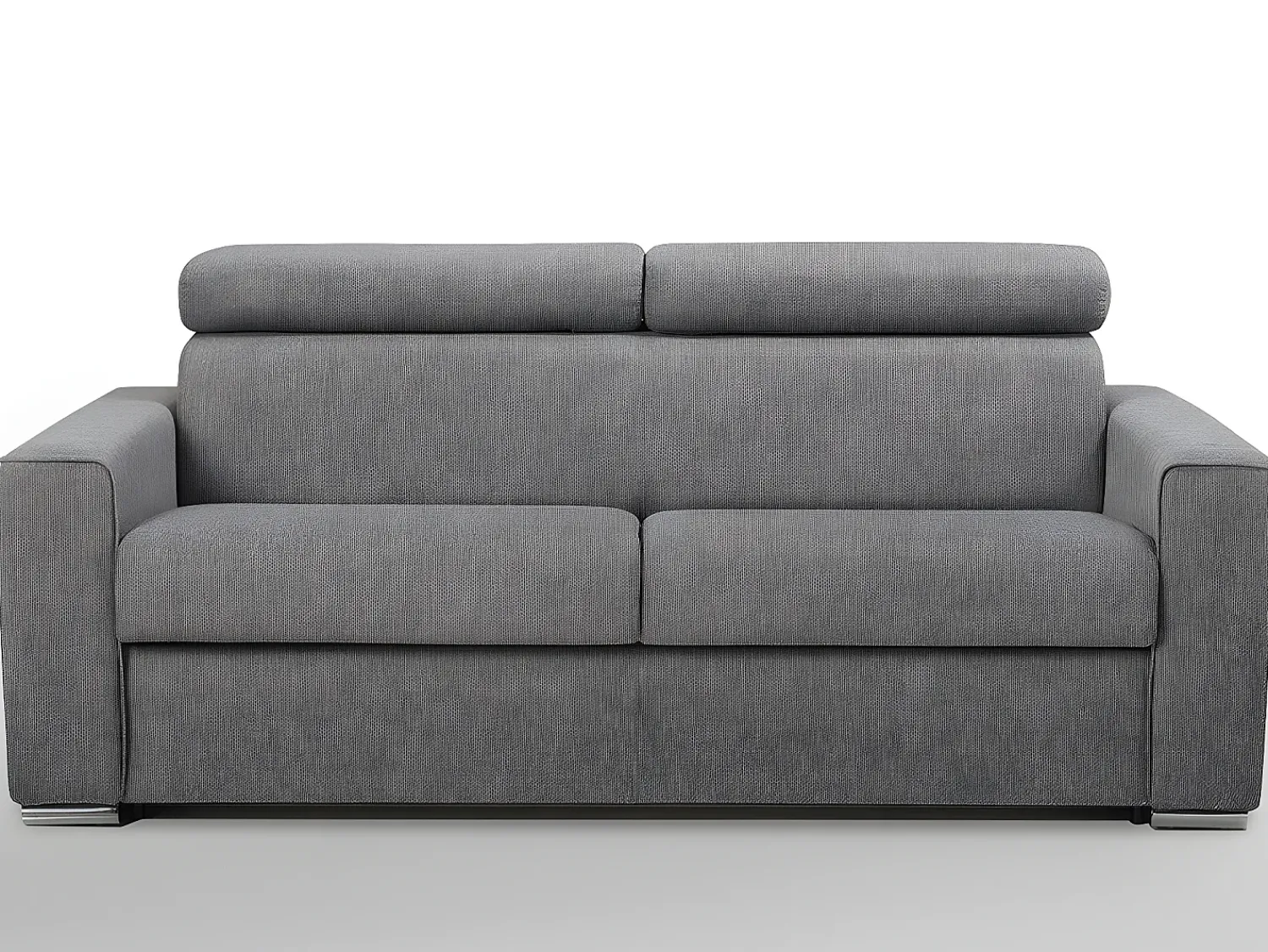 Discount Vente-unique Sofá de 3 lugares convertível de abertura rápida em tecido - Cinza - VIZIR Cinzento