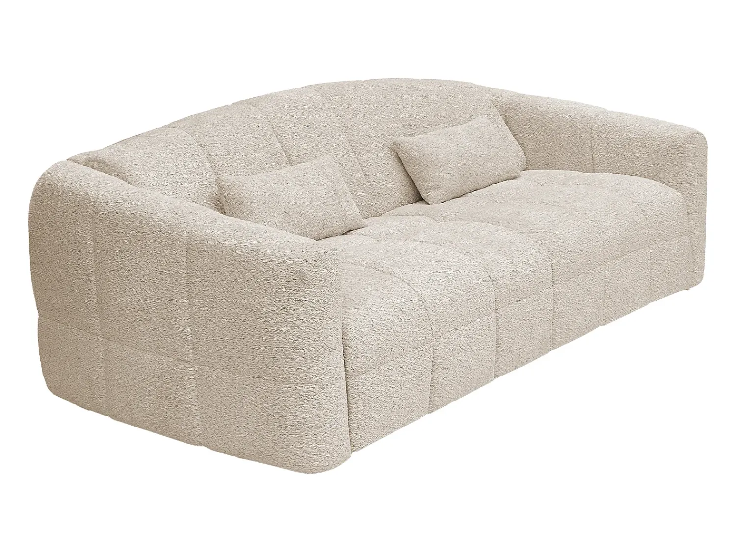 Sofá|Vente-unique Sofá de 4 lugares convertível abertura tecido bouclé cama 160 cm RETUNA II Bege