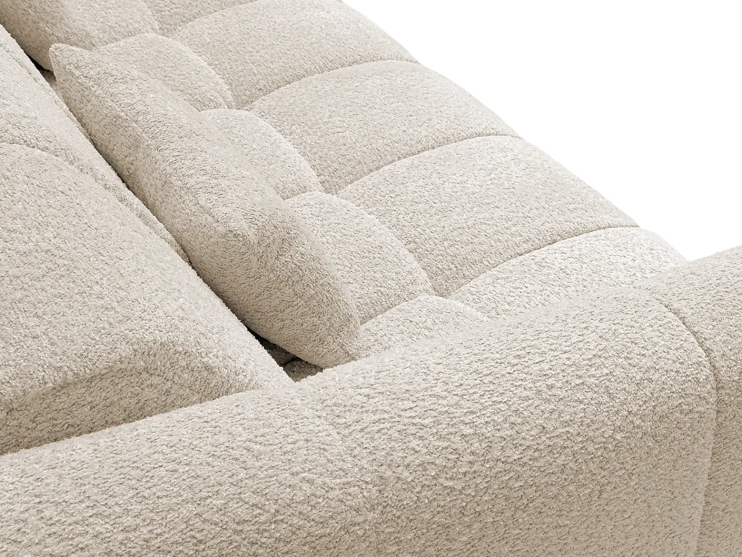 Sofá|Vente-unique Sofá de 4 lugares convertível abertura tecido bouclé cama 160 cm RETUNA II Bege