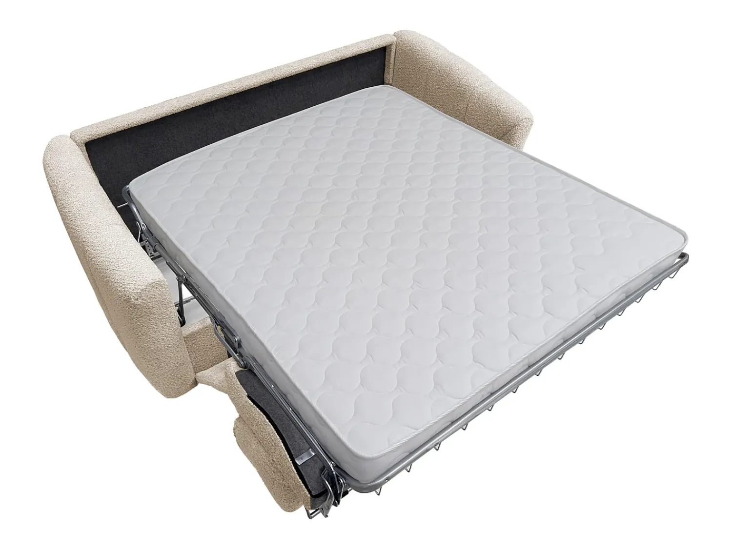 Sofá|Vente-unique Sofá de 4 lugares convertível abertura tecido bouclé cama 160 cm RETUNA II Bege