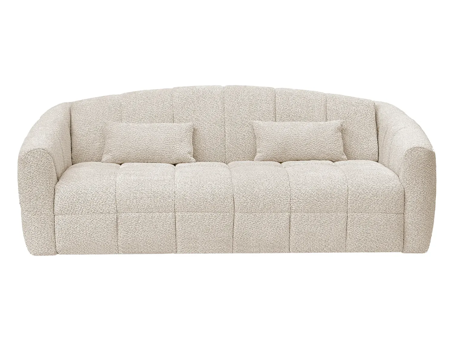 Sofá|Vente-unique Sofá de 4 lugares convertível abertura tecido bouclé cama 160 cm RETUNA II Bege