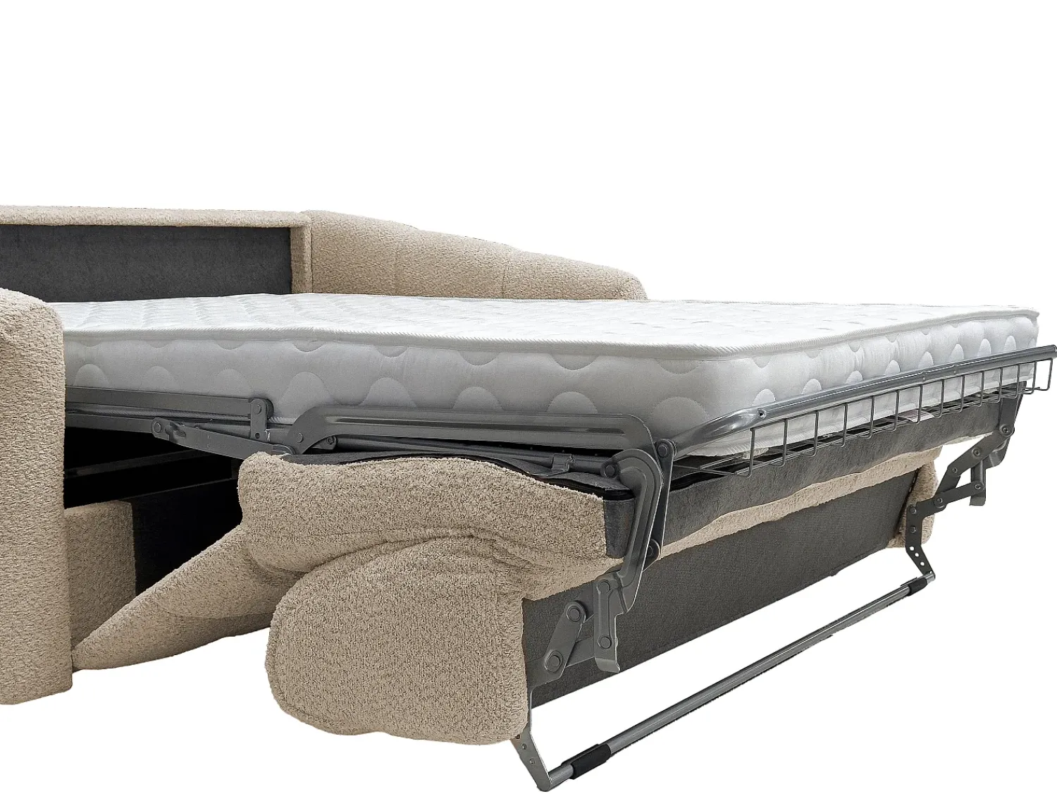 Sofá|Vente-unique Sofá de 4 lugares convertível abertura tecido bouclé cama 160 cm RETUNA II Bege