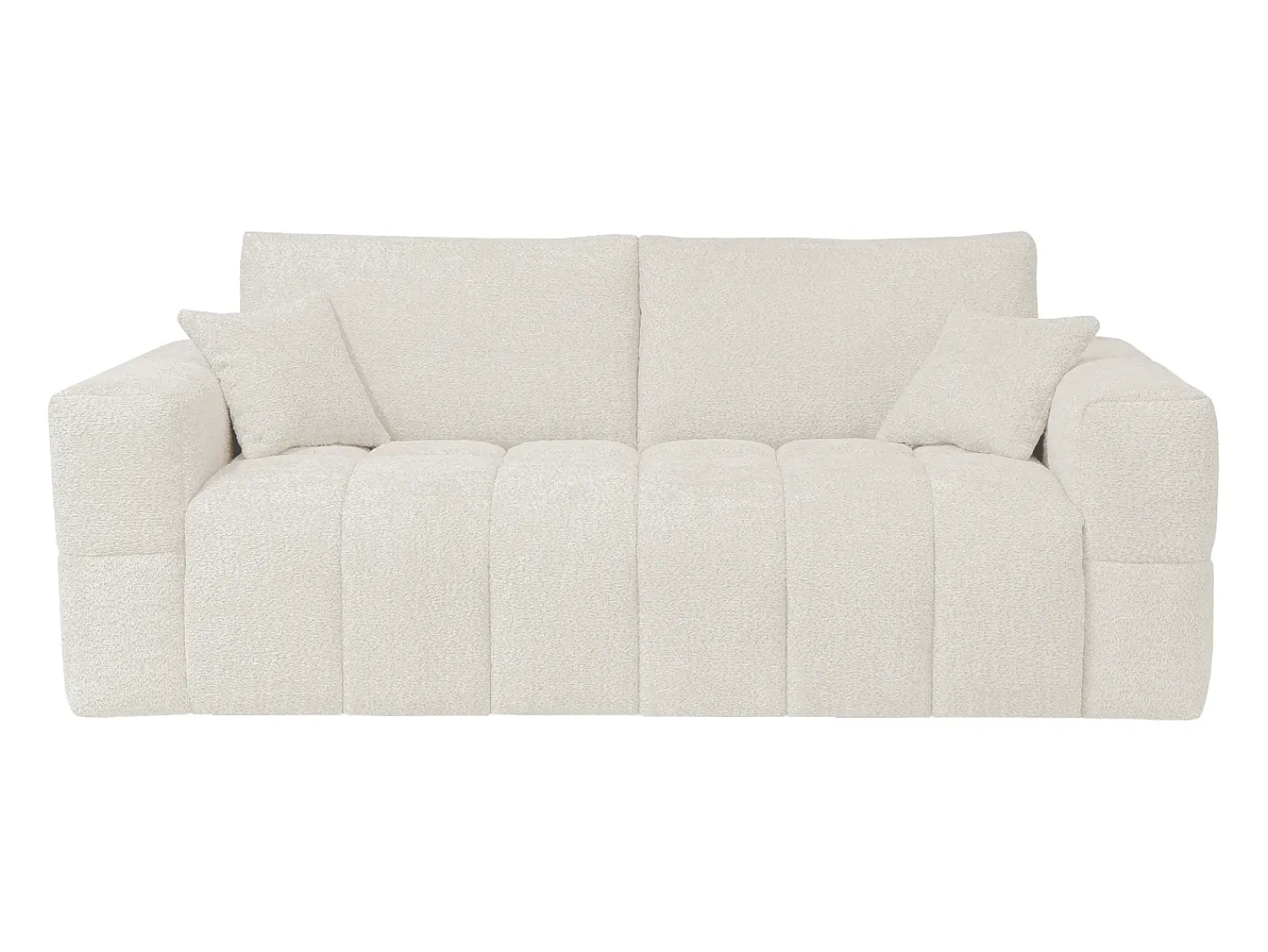 Vente-unique Sofá de 3 lugares convertível abertura rápida tecido bouclé colchão 16 cm ISSORO^ Sofá