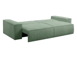 Clearance Vente-unique Sofá de 4 lugares convertível veludo canelado verde amêndoa - AMELIA Verde amu00eandoa