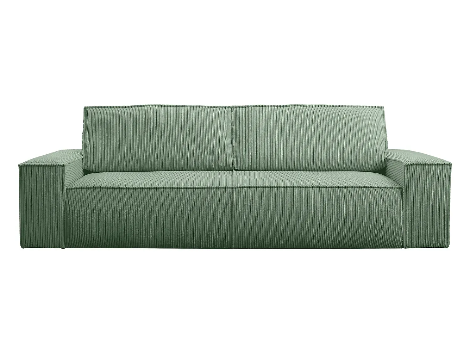 Clearance Vente-unique Sofá de 4 lugares convertível veludo canelado verde amêndoa - AMELIA Verde amu00eandoa