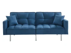 Sofá*Vente-unique Sofá de 3 lugares convertível clic-clac tecido MINEY Azul