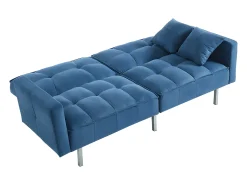 Sofá*Vente-unique Sofá de 3 lugares convertível clic-clac tecido MINEY Azul