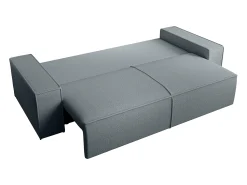 Clearance Vente-unique Sofá de 4 lugares convertível veludo texturizado AMELIA Azul