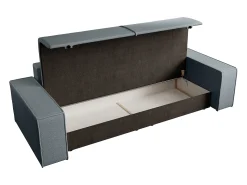 Clearance Vente-unique Sofá de 4 lugares convertível veludo texturizado AMELIA Azul
