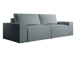 Clearance Vente-unique Sofá de 4 lugares convertível veludo texturizado AMELIA Azul