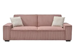 Discount Vente-unique Sofá de 3 lugares convertível em veludo canelado cor-de- SEKOTA Rosa