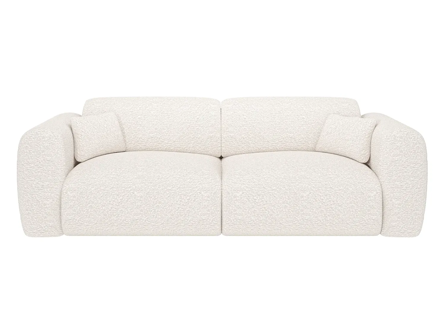 Sale Maison Céphy Sofá de 4 lugares convertível em tecido bouclé POGNI de Branco