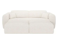 Sale Maison Céphy Sofá de 4 lugares convertível em tecido bouclé POGNI de Branco
