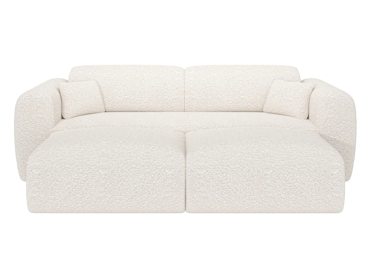 Sale Maison Céphy Sofá de 4 lugares convertível em tecido bouclé POGNI de Branco