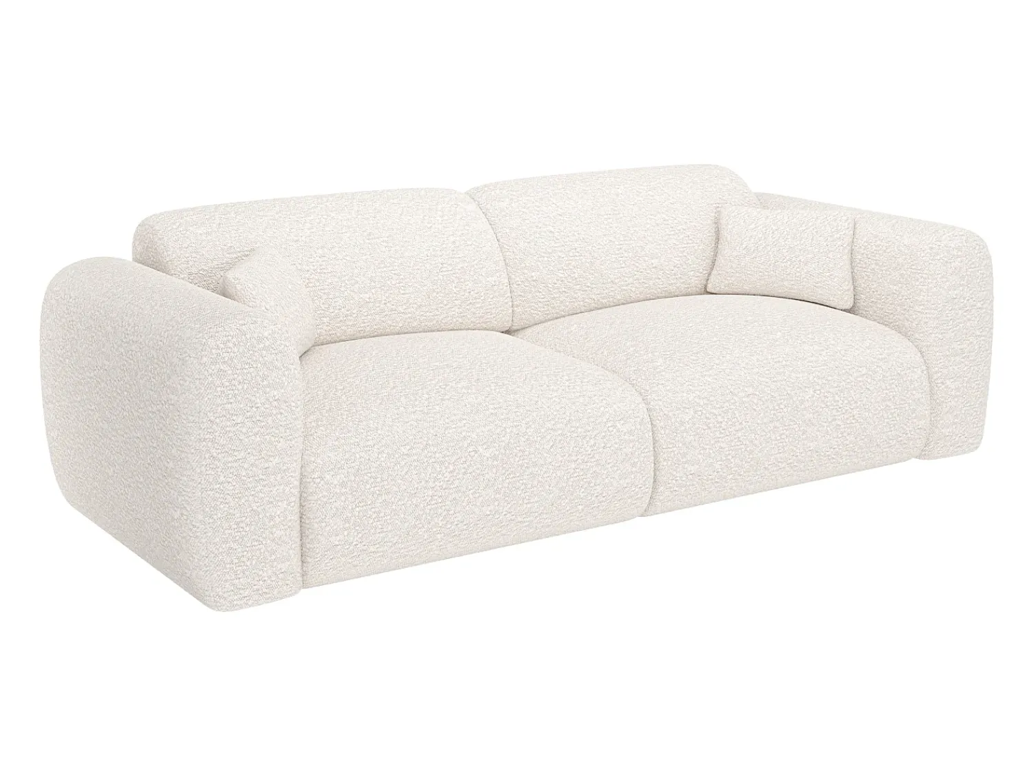 Sale Maison Céphy Sofá de 4 lugares convertível em tecido bouclé POGNI de Branco