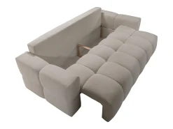 Sofá*Vente-unique Sofá de 3 lugares convertível em tecido bouclé cor creme ISSORO II Bege