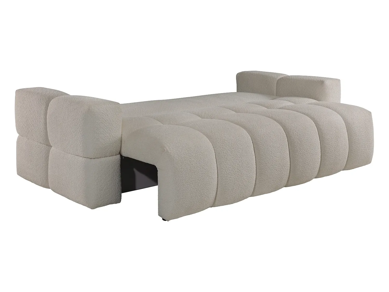 Sofá*Vente-unique Sofá de 3 lugares convertível em tecido bouclé cor creme ISSORO II Bege