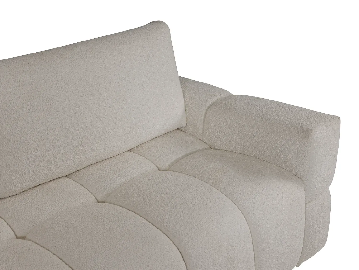 Sofá*Vente-unique Sofá de 3 lugares convertível em tecido bouclé cor creme ISSORO II Bege