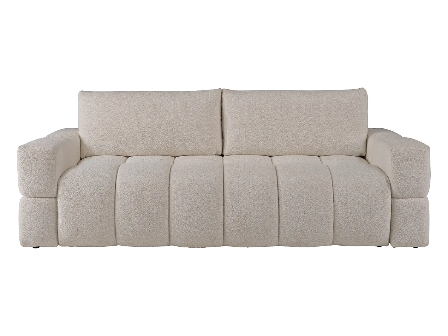Sofá*Vente-unique Sofá de 3 lugares convertível em tecido bouclé cor creme ISSORO II Bege