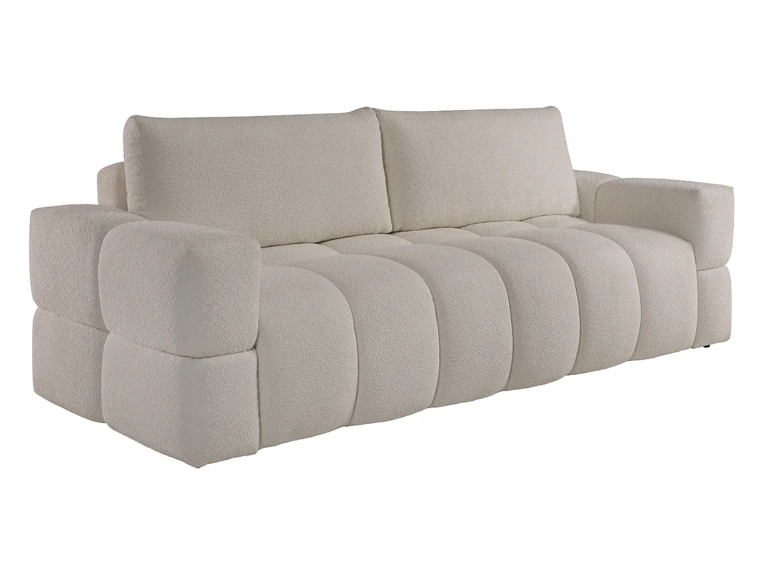 Sofá*Vente-unique Sofá de 3 lugares convertível em tecido bouclé cor creme ISSORO II Bege
