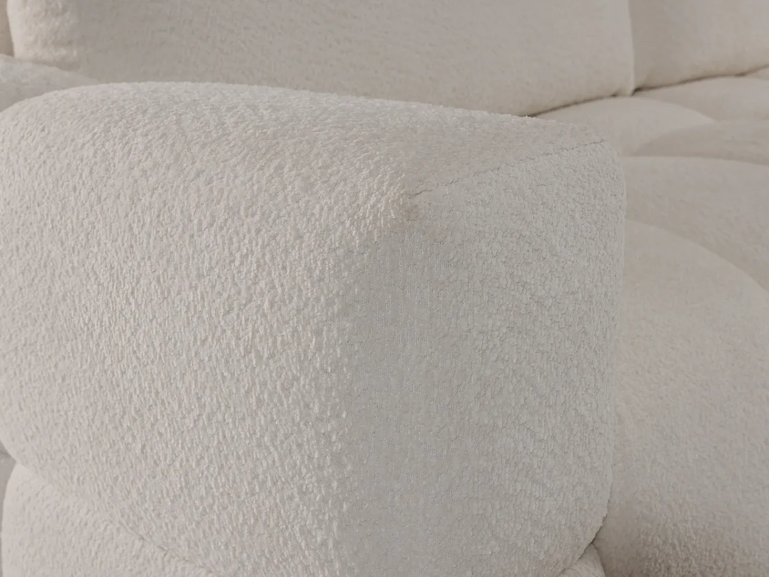 Sofá*Vente-unique Sofá de 3 lugares convertível em tecido bouclé cor creme ISSORO II Bege