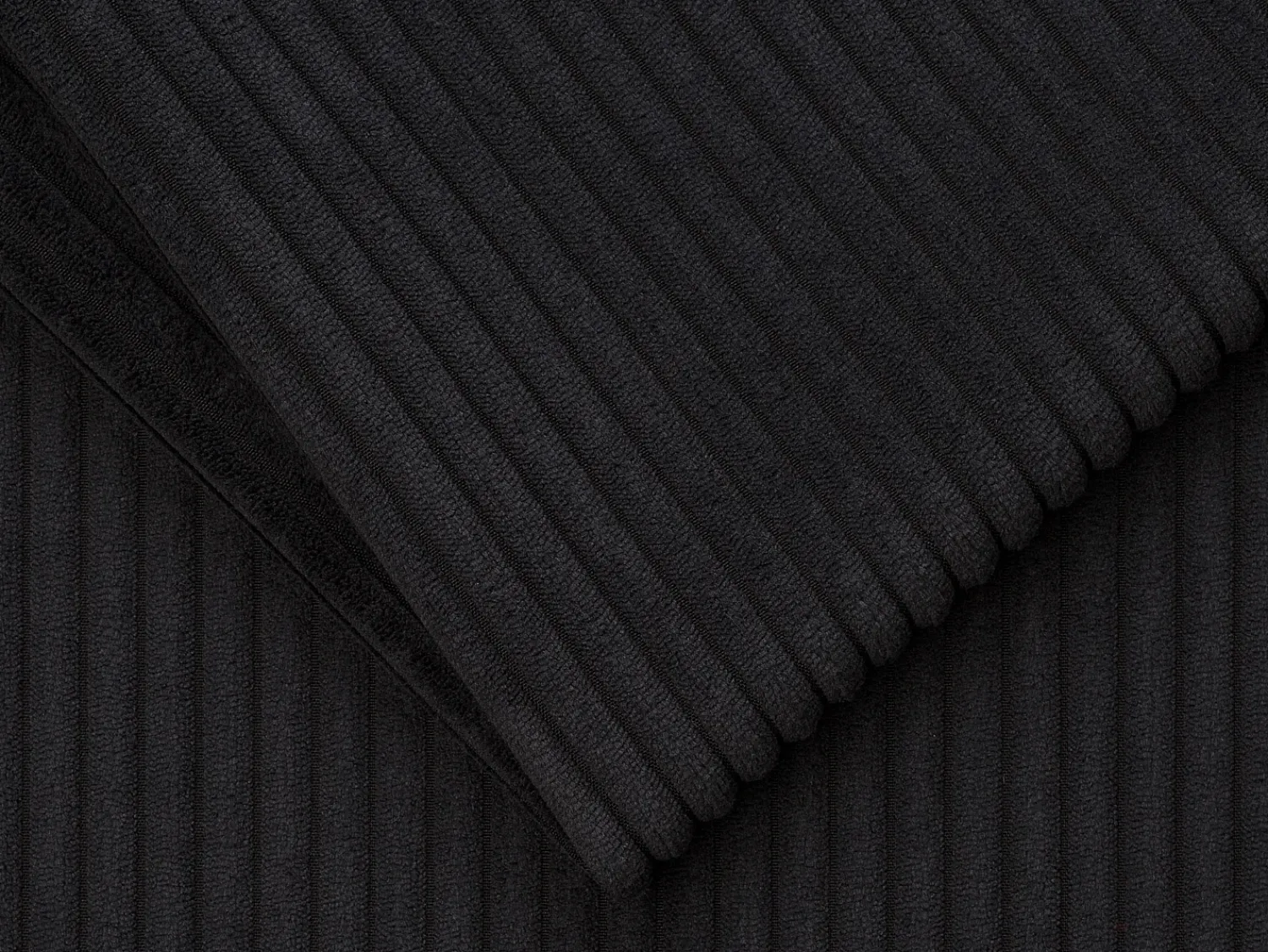 Sofá|Vente-unique Sofá de 4 lugares convertível abertura rápida em veludo canelado - 160 cm - 22 cm LORETO Preto