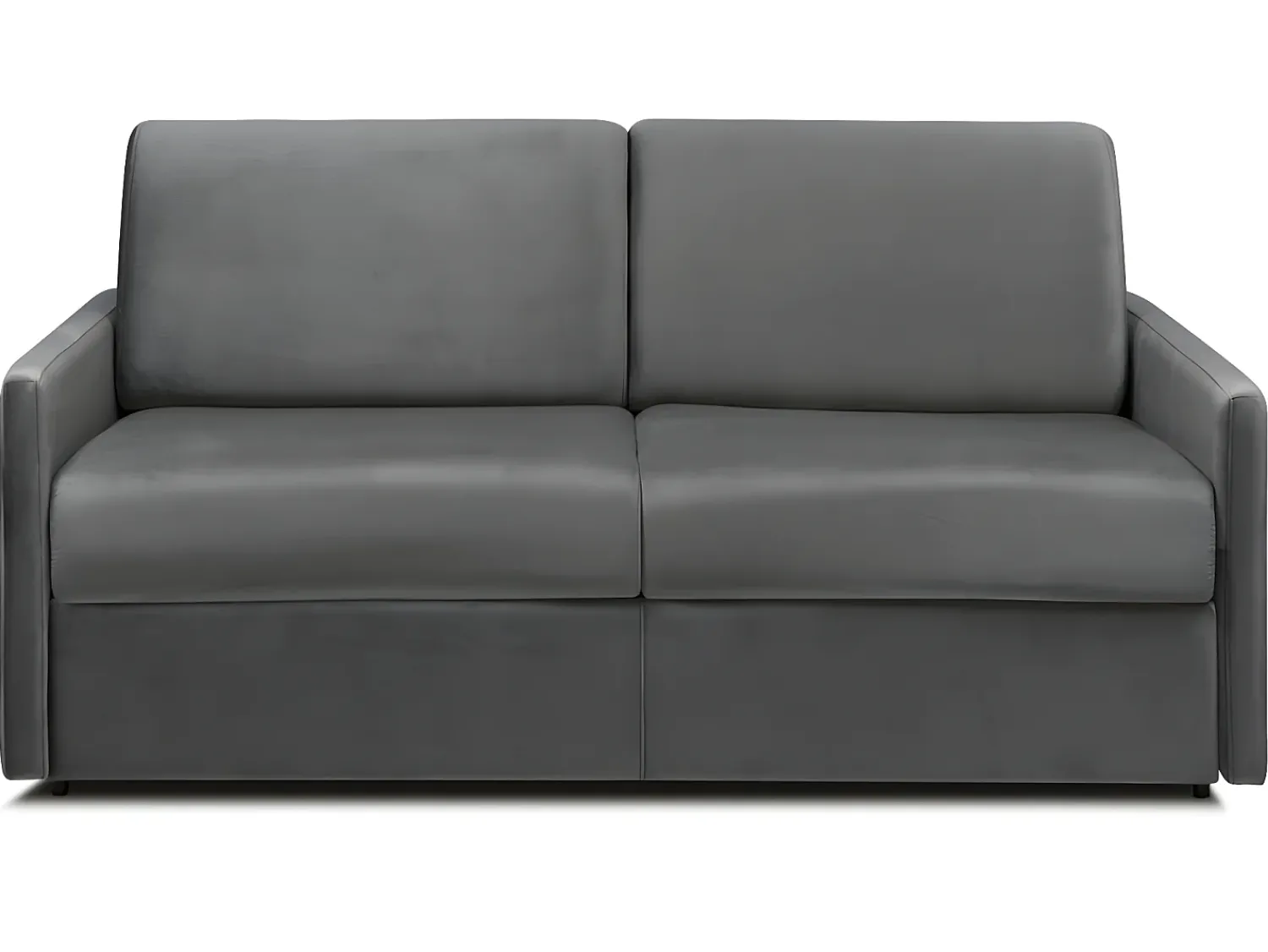 Sofá*Vente-unique Sofá de 3 lugares convertível de abertura rápida em veludo antracite colchão de espuma de 18 cm - CALIFE Cinza antracite