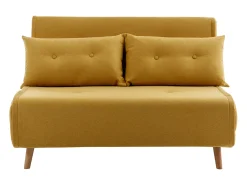 Best Vente-unique Sofá de 2 lugares convertível tecido estilo habitat jovem URIBIA Amarelo mostarda