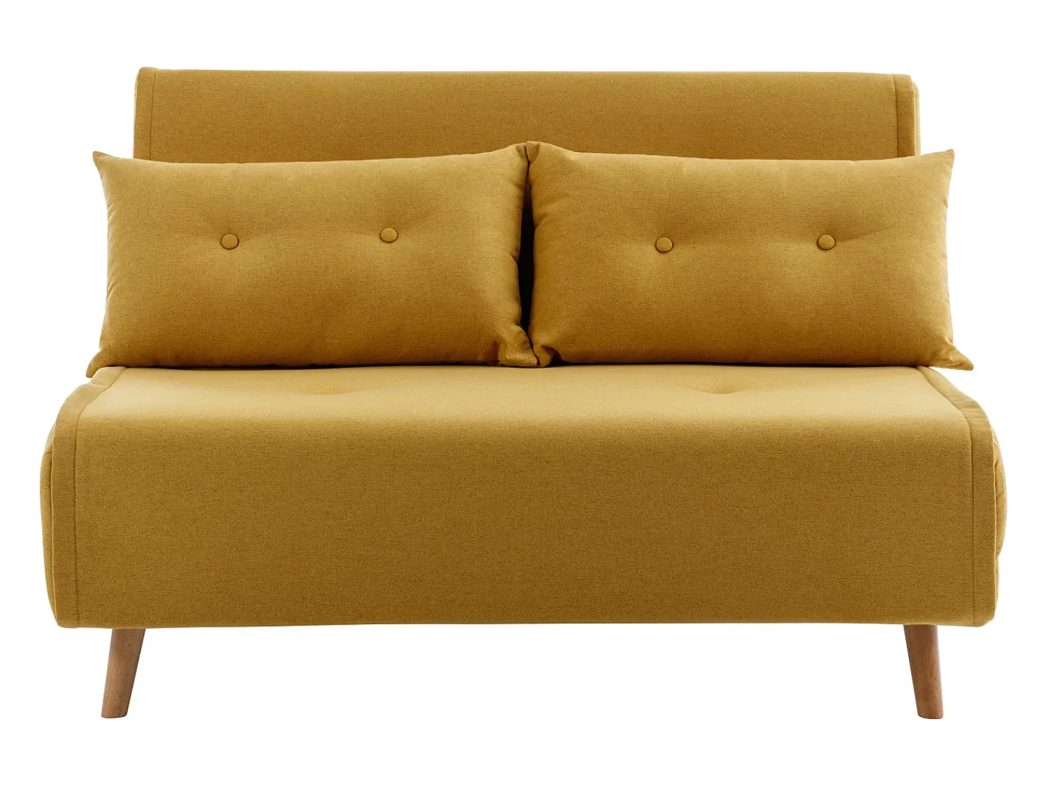 Best Vente-unique Sofá de 2 lugares convertível tecido estilo habitat jovem URIBIA Amarelo mostarda