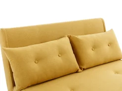 Best Vente-unique Sofá de 2 lugares convertível tecido estilo habitat jovem URIBIA Amarelo mostarda