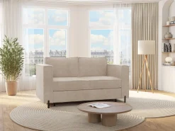 Discount Vente-unique Sofá de 3 lugares convertível abertura rápida tecido texturizado colchão 14 cm ELORYA Bege
