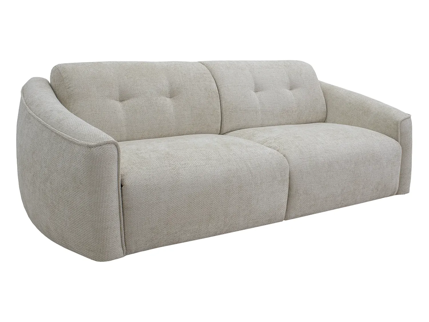 Sofá|Vente-unique Sofá de 4 lugares convertível expresso em tecido texturado - Colchão de 13 cm ASUFA Bege