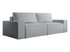 Sofá|Vente-unique Sofá de 4 lugares convertível veludo texturizado cinza AMELIA Cinzento