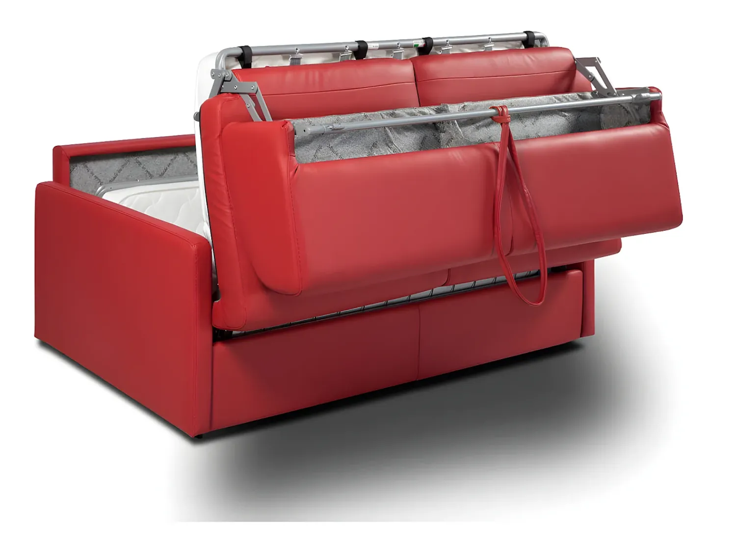 Sofá*Vente-unique Sofá de 3 lugares convertível express em pele sintética CALIFE Vermelho