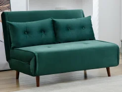 Sofá|Vente-unique Sofá de 2 lugares convertível veludo estilo habitat jovem URIBIA Verde pinho
