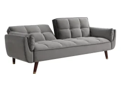 Hot Vente-unique Sofá de 3 lugares convertível clic-clac veludo cinza GULCAN Cinzento