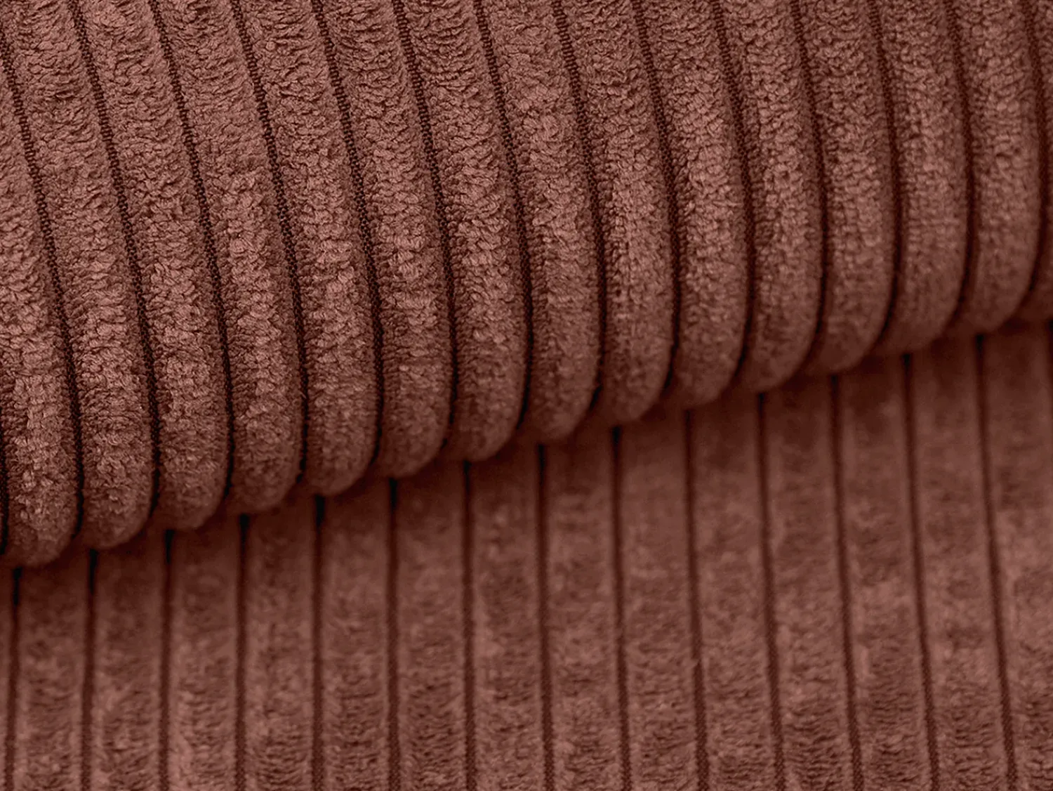Vente-unique Sofá de 4 lugares convertível veludo canelado cor-de- - AMELIA^ Sofá