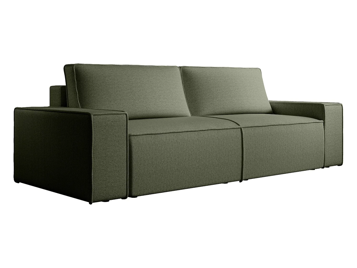 Sofá*Vente-unique Sofá de 4 lugares convertível veludo texturizado AMELIA Verde