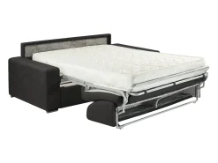 Clearance Vente-unique Sofá de 4 lugares convertível de abertura rápida em tecido antracite colchão de espuma de 18 cm - EMIR Cinza antracite
