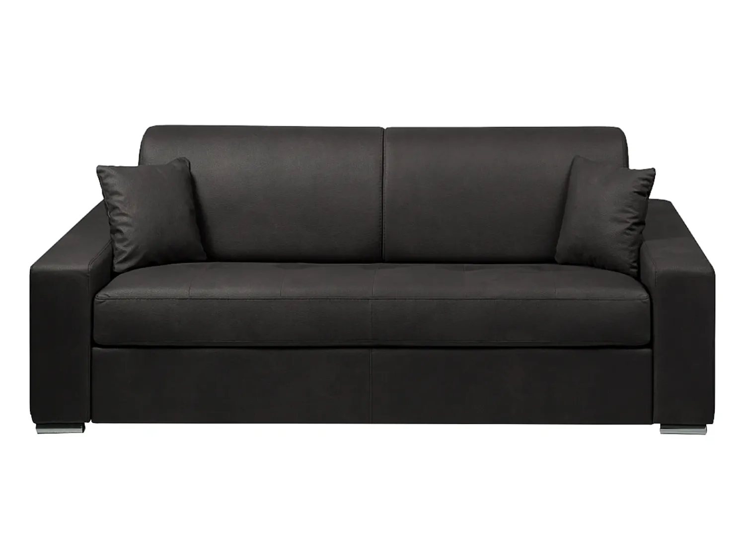 Clearance Vente-unique Sofá de 4 lugares convertível de abertura rápida em tecido antracite colchão de espuma de 18 cm - EMIR Cinza antracite