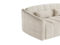 Sofá*Vente-unique Sofá de 3 lugares convertível abertura rápidaveludo cama 140 cm RETUNA II Bege