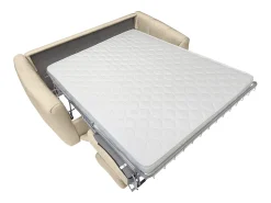 Sofá*Vente-unique Sofá de 3 lugares convertível abertura rápidaveludo cama 140 cm RETUNA II Bege