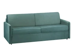 Vente-unique Sofá de 4 lugares convertível de abertura rápida em veludo verde-menta colchão de espuma de 18 cm - CALIFE^ Sofá