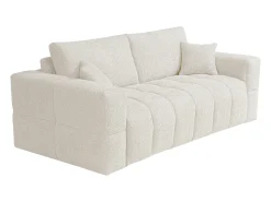 Vente-unique Sofá de 4 lugares convertível abertura rápida tecido bouclé tecido colchão 16 cm ISSORO^ Sofá