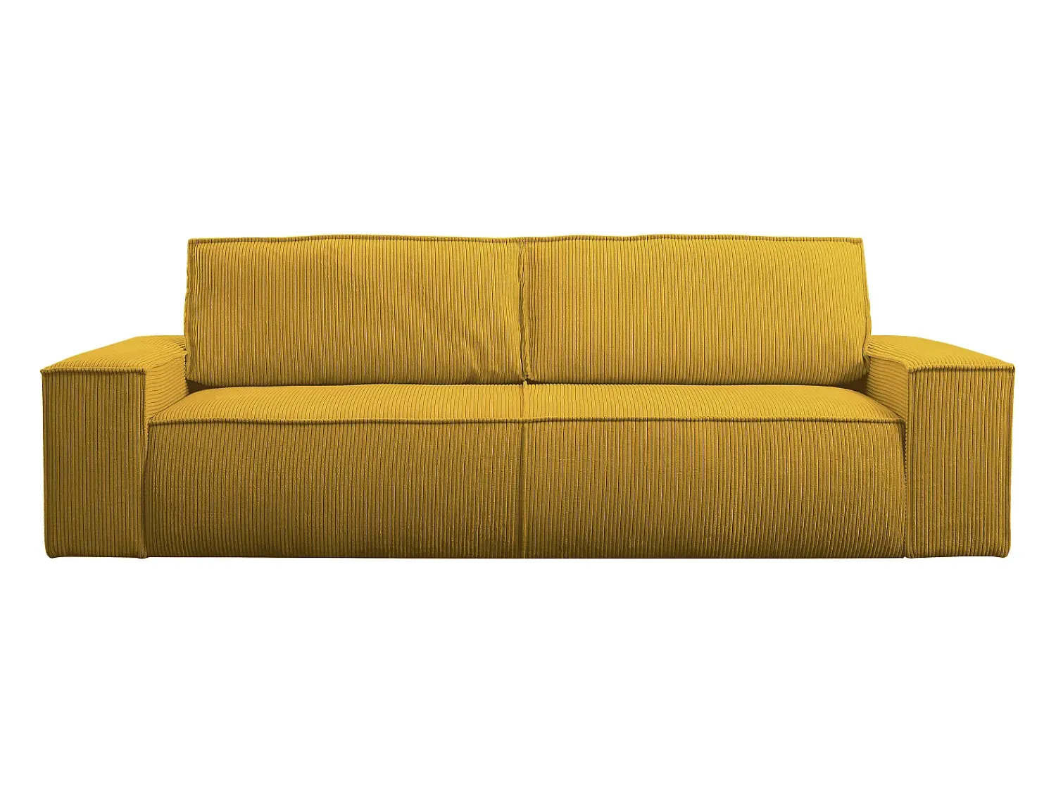 Sofá|Vente-unique Sofá de 4 lugares convertível veludo canelado - AMELIA Amarelo