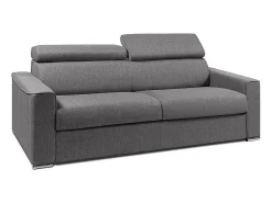 Clearance Vente-unique Sofá de 4 lugares convertível de abertura rápida em tecido cinza colchão - VIZIR Cinzento