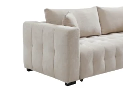 Best Vente-unique Sofá de 3 lugares convertível em tecido texturizado PANILO Bege