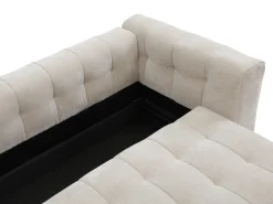 Best Vente-unique Sofá de 3 lugares convertível em tecido texturizado PANILO Bege