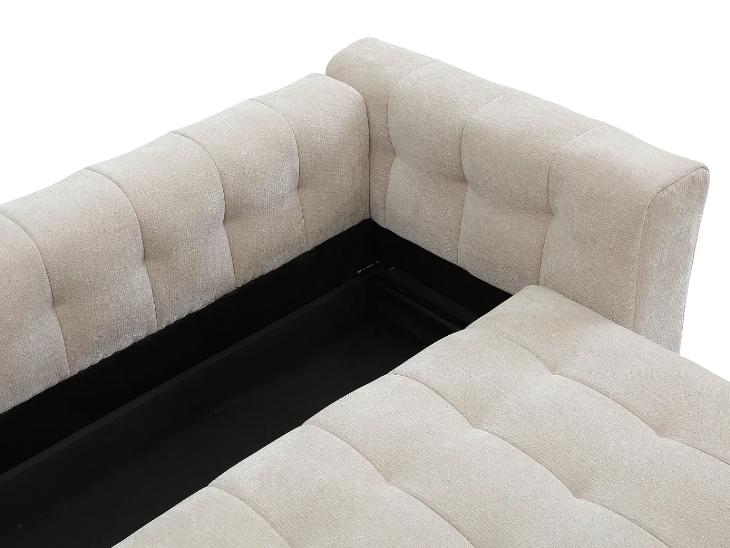 Best Vente-unique Sofá de 3 lugares convertível em tecido texturizado PANILO Bege