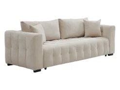 Best Vente-unique Sofá de 3 lugares convertível em tecido texturizado PANILO Bege
